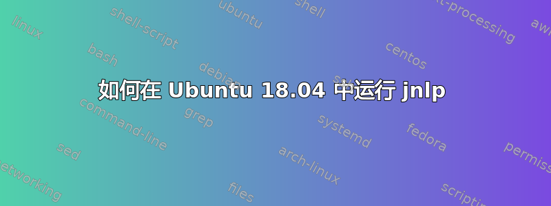 如何在 Ubuntu 18.04 中运行 jnlp