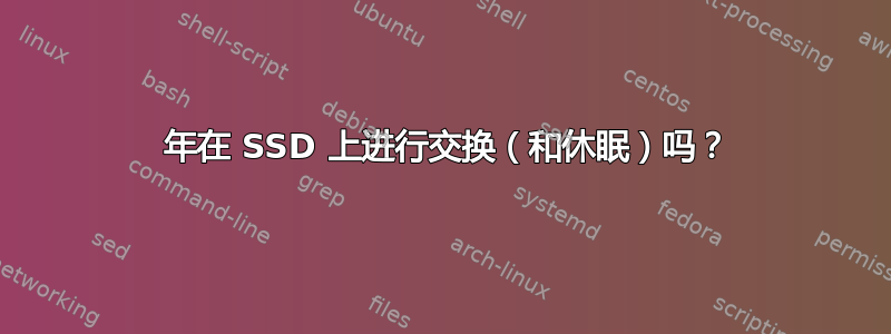 2019 年在 SSD 上进行交换（和休眠）吗？