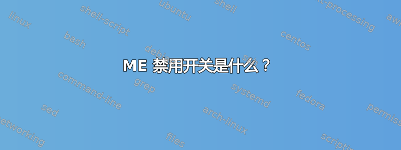 ME 禁用开关是什么？