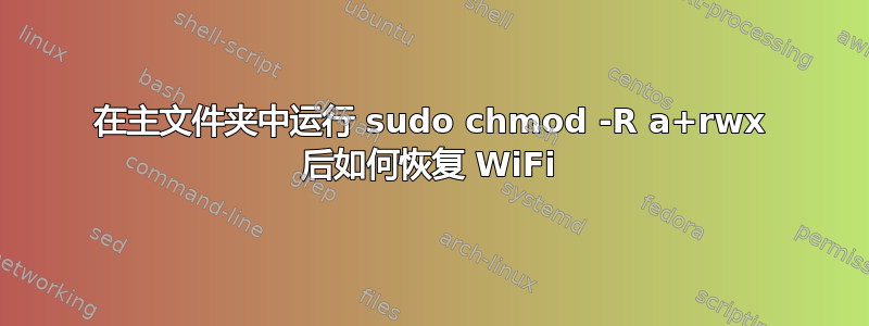 在主文件夹中运行 sudo chmod -R a+rwx 后如何恢复 WiFi