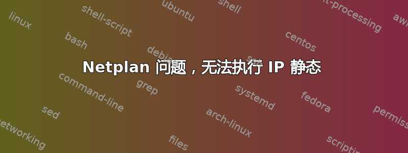 Netplan 问题，无法执行 IP 静态