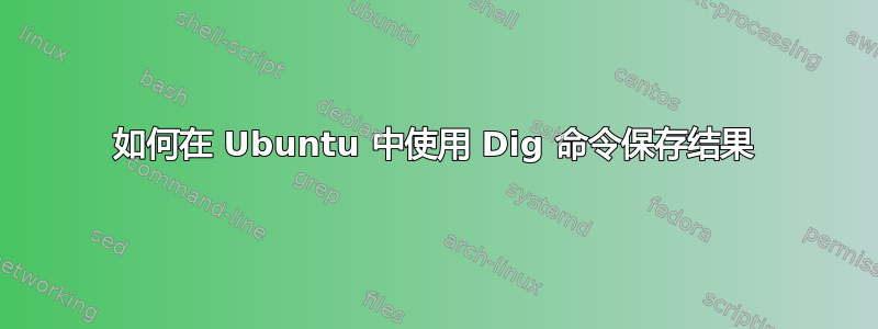 如何在 Ubuntu 中使用 Dig 命令保存结果