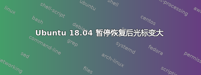 Ubuntu 18.04 暂停恢复后光标变大