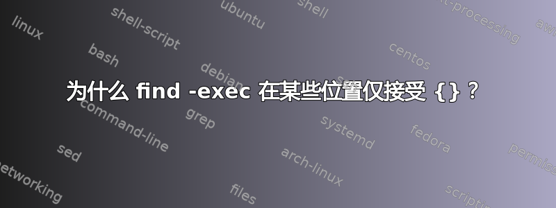 为什么 find -exec 在某些位置仅接受 {}？