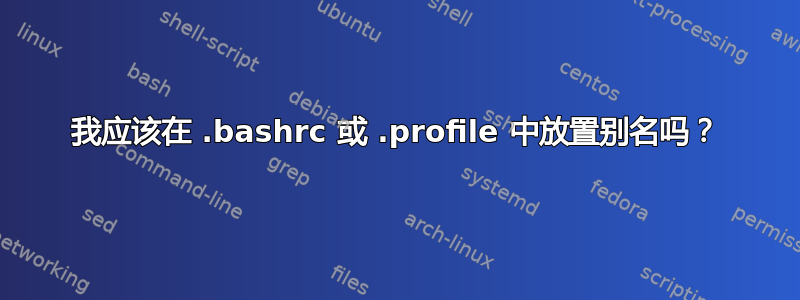 我应该在 .bashrc 或 .profile 中放置别名吗？