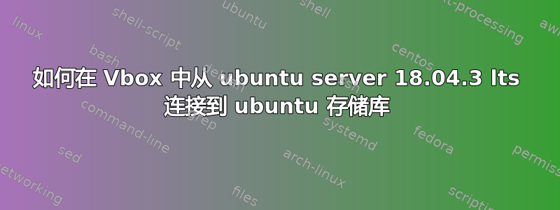 如何在 Vbox 中从 ubuntu server 18.04.3 lts 连接到 ubuntu 存储库