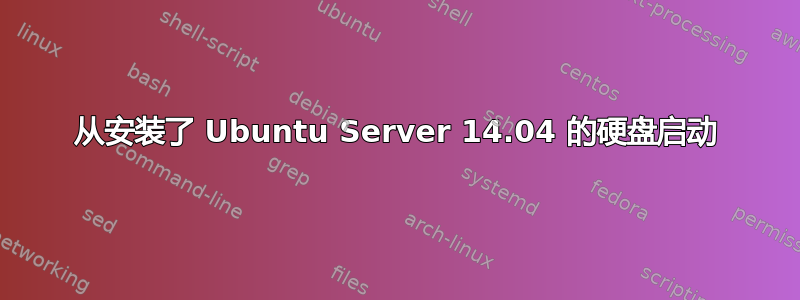 从安装了 Ubuntu Server 14.04 的硬盘启动