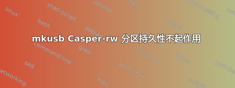 mkusb Casper-rw 分区持久性不起作用