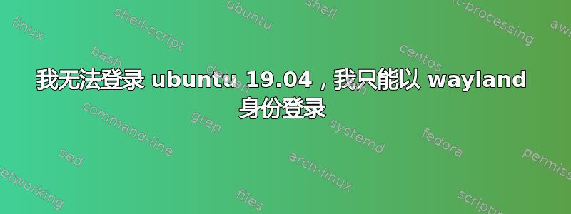 我无法登录 ubuntu 19.04，我只能以 wayland 身份登录