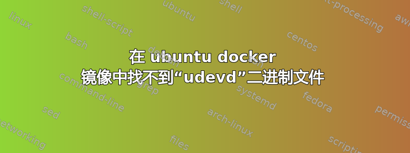 在 ubuntu docker 镜像中找不到“udevd”二进制文件