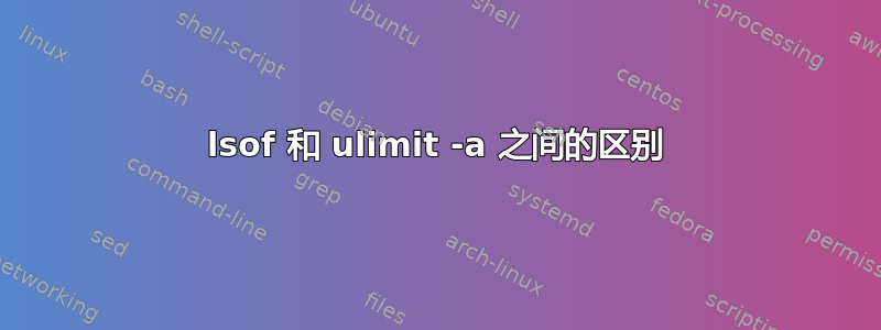 lsof 和 ulimit -a 之间的区别