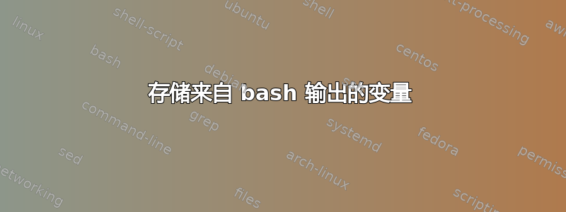 存储来自 bash 输出的变量