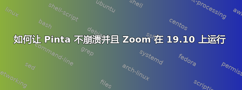 如何让 Pinta 不崩溃并且 Zoom 在 19.10 上运行