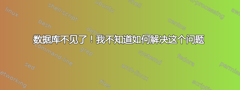 数据库不见了！我不知道如何解决这个问题