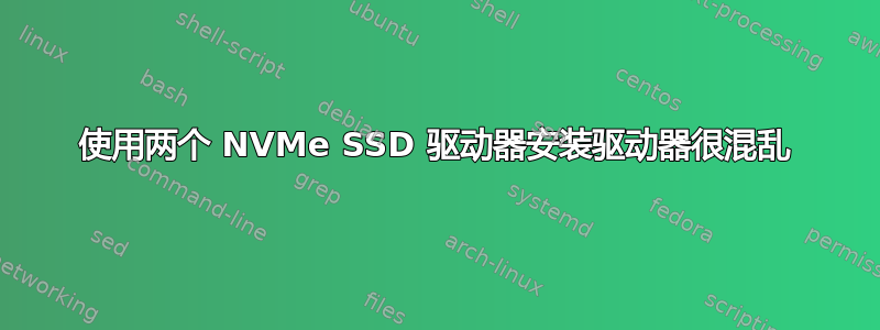 使用两个 NVMe SSD 驱动器安装驱动器很混乱