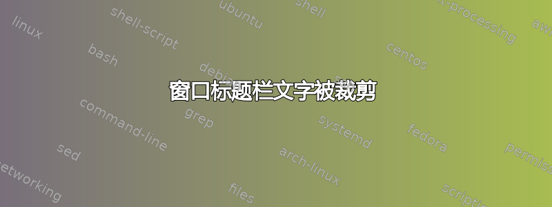 窗口标题栏文字被裁剪