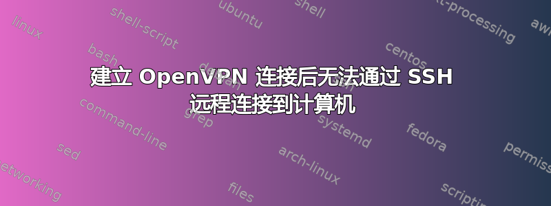 建立 OpenVPN 连接后无法通过 SSH 远程连接到计算机