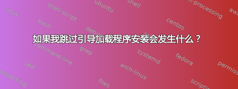 如果我跳过引导加载程序安装会发生什么？