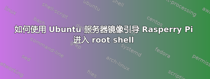 如何使用 Ubuntu 服务器镜像引导 Rasperry Pi 进入 root shell