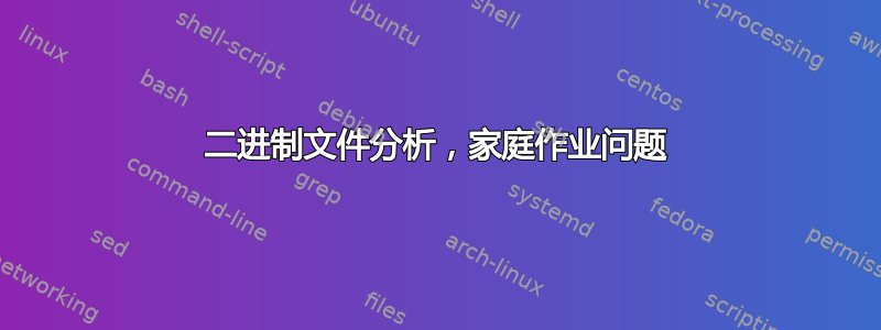 二进制文件分析，家庭作业问题