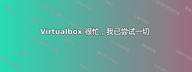 Virtualbox 很忙，我已尝试一切