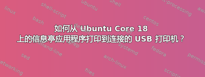 如何从 Ubuntu Core 18 上的信息亭应用程序打印到连接的 USB 打印机？