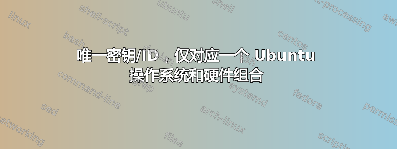 唯一密钥/ID，仅对应一个 Ubuntu 操作系统和硬件组合