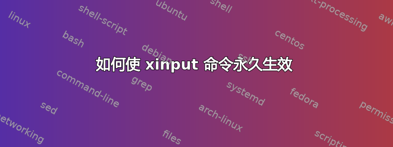 如何使 xinput 命令永久生效