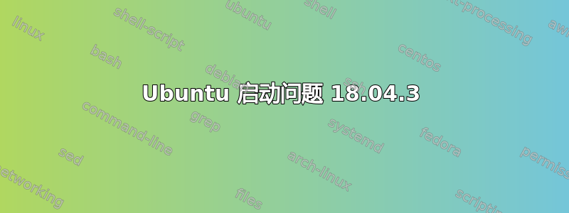 Ubuntu 启动问题 18.04.3