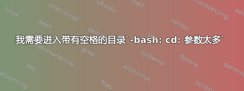 我需要进入带有空格的目录`-bash: cd: 参数太多`