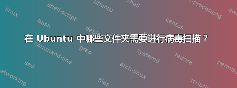 在 Ubuntu 中哪些文件夹需要进行病毒扫描？