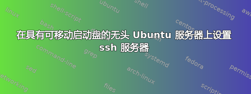 在具有可移动启动盘的无头 Ubuntu 服务器上设置 ssh 服务器