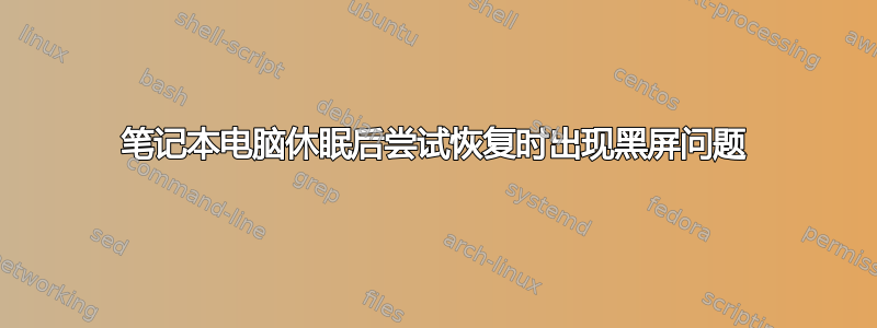 笔记本电脑休眠后​​尝试恢复时出现黑屏问题