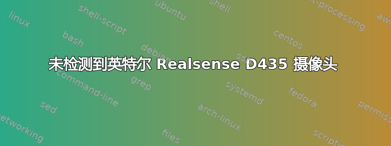 未检测到英特尔 Realsense D435 摄像头