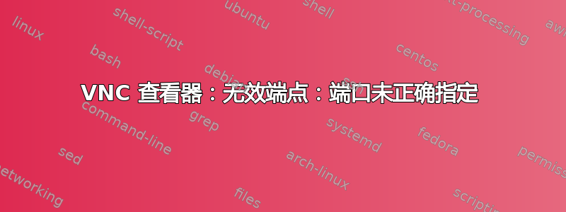 VNC 查看器：无效端点：端口未正确指定