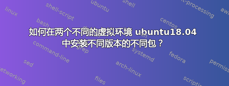 如何在两个不同的虚拟环境 ubuntu18.04 中安装不同版本的不同包？