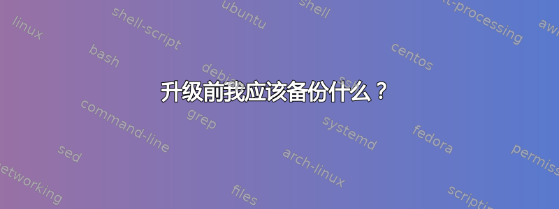 升级前我应该备份什么？