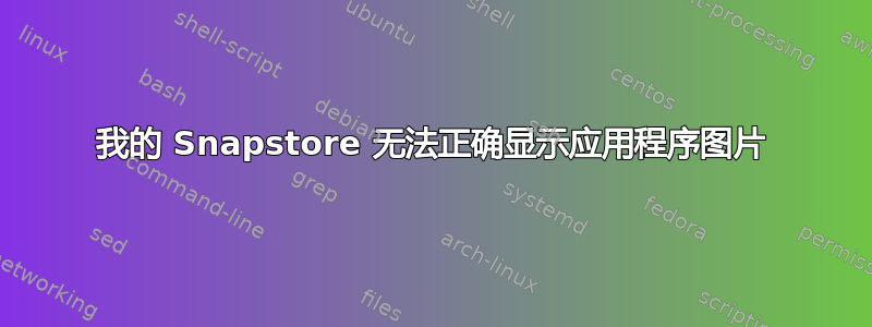 我的 Snapstore 无法正确显示应用程序图片