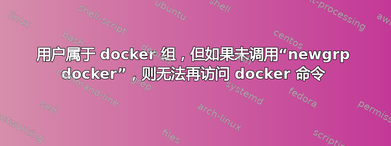 用户属于 docker 组，但如果未调用“newgrp docker”，则无法再访问 docker 命令