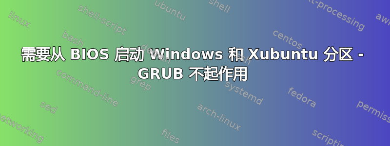 需要从 BIOS 启动 Windows 和 Xubuntu 分区 - GRUB 不起作用