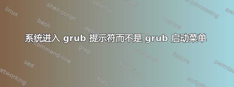 系统进入 grub 提示符而不是 grub 启动菜单