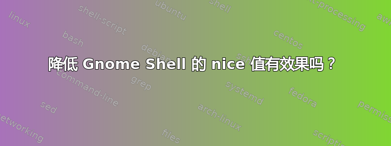 降低 Gnome Shell 的 nice 值有效果吗？