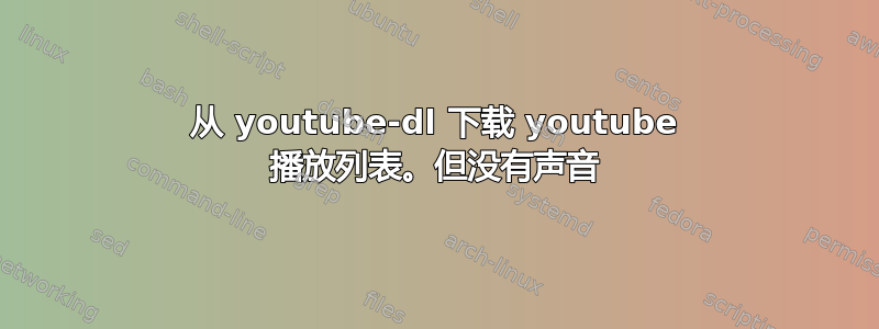 从 youtube-dl 下载 youtube 播放列表。但没有声音