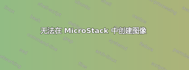 无法在 MicroStack 中创建图像