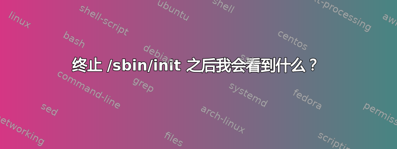 终止 /sbin/init 之后我会看到什么？