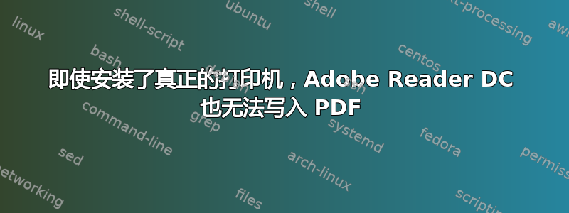 即使安装了真正的打印机，Adobe Reader DC 也无法写入 PDF