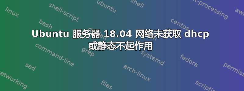 Ubuntu 服务器 18.04 网络未获取 dhcp 或静态不起作用