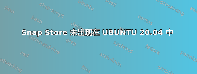 Snap Store 未出现在 UBUNTU 20.04 中