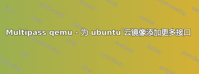 Multipass qemu - 为 ubuntu 云镜像添加更多接口