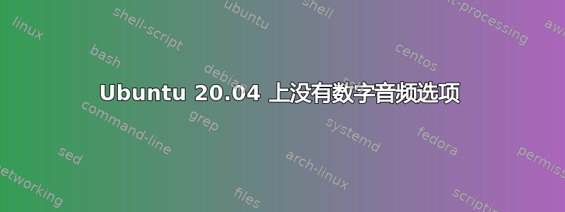 Ubuntu 20.04 上没有数字音频选项